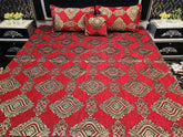 Jacquard Velvet Bed Sheet 4Pcs-Design-528